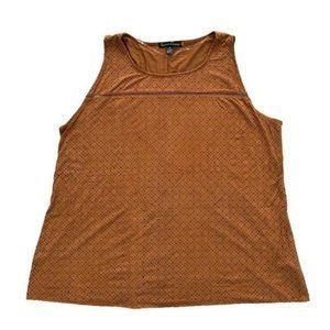 French Jaundry Brown Sleeveless Scoop Neck Plus Size 3X Stretch Women's Blouse